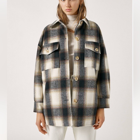 Pull&Bear Plaid Jacket - Picture 1 of 7